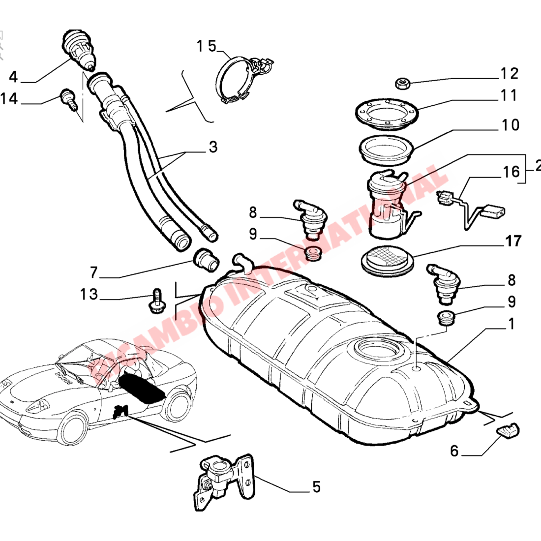 Fuel Pump Seal - Fiat Barchetta,Punto MK1,Multipla Lancia Y10 - Lancia Y10