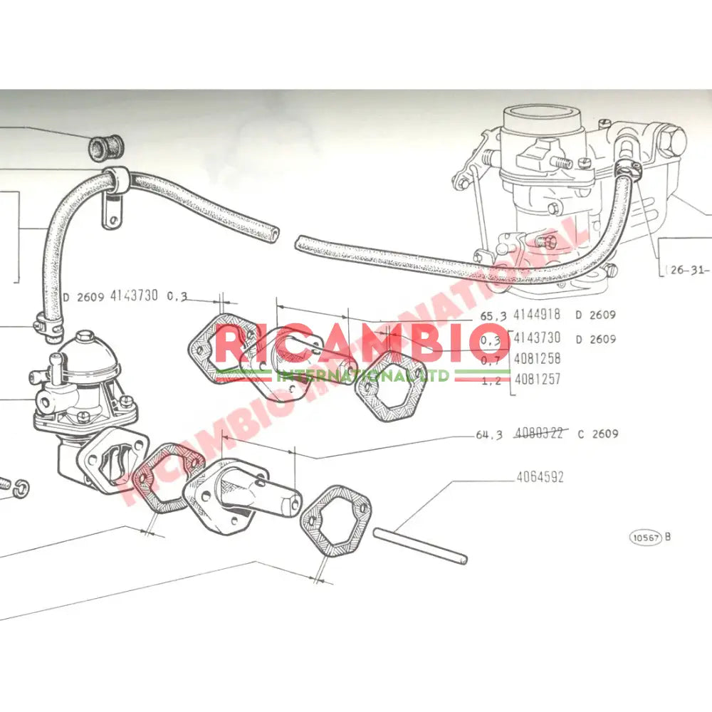 Fuel Pump Spacer - Fiat 850 1300,1500 - Fuel