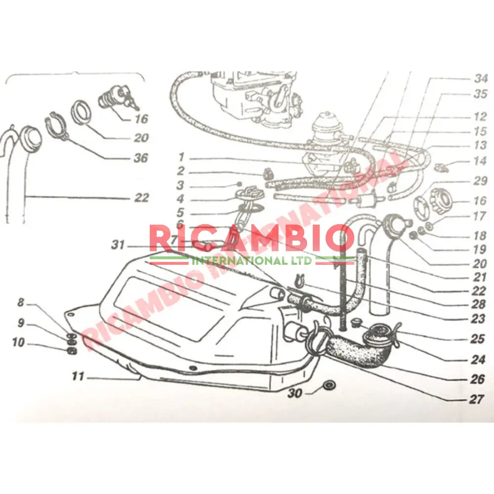 Fuel Tank Filler Pipe - Fiat 126 - Fuel System