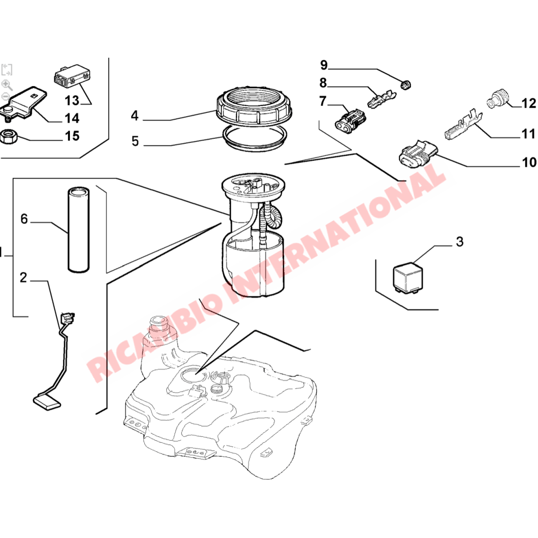 Fuel Tank level Float Sender Unit - Fiat Coupe - Ignition & Electronic Parts