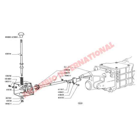 Gear Lever - Classic Fiat 500 N/D/F/L all models - Gearbox and Parts