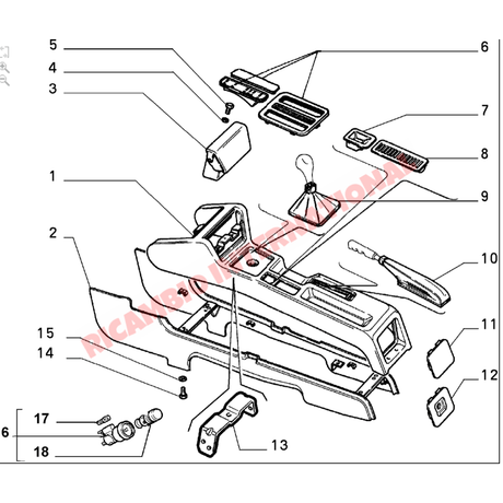Gear Lever & Hand Brake Lever Cowling Kit - Lancia Thema - Gearbox