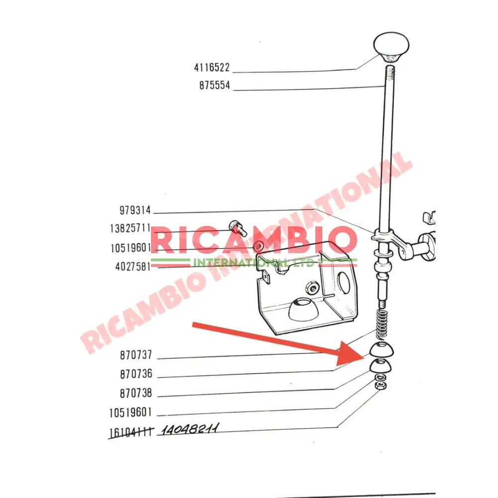Gear Lever Top & Bottom Cup Kit - Classic Fiat 500,126 Autobianchi Bianchina - Clutch and Transmission Parts