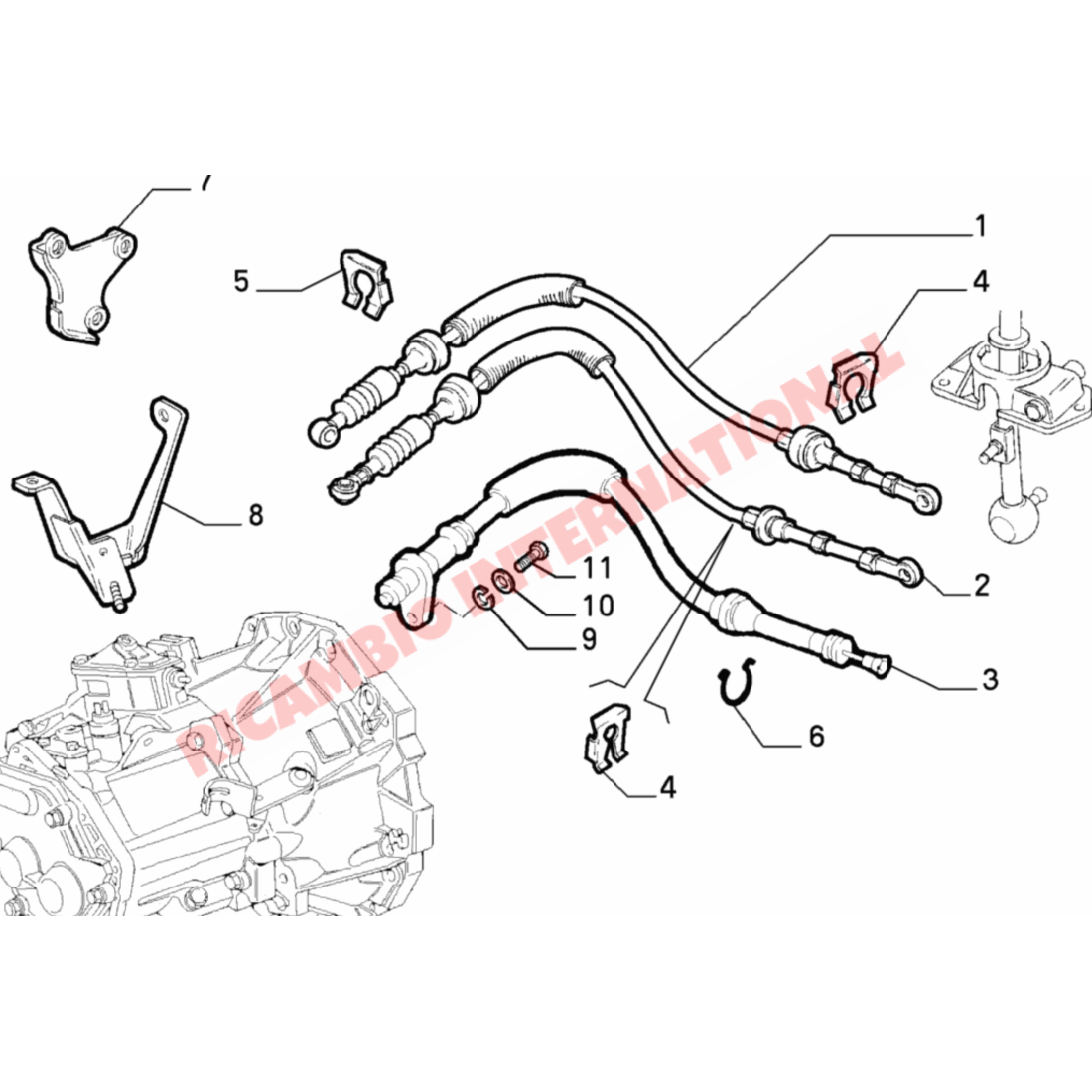 Gear Linkage Cable - Fiat Cinquecento - Cables and Clips
