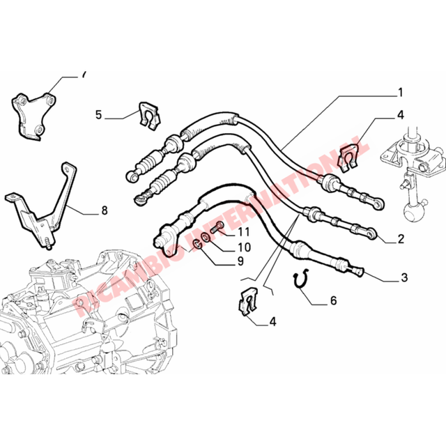 Gear Linkage Cable - Fiat Cinquecento - Cables and Clips