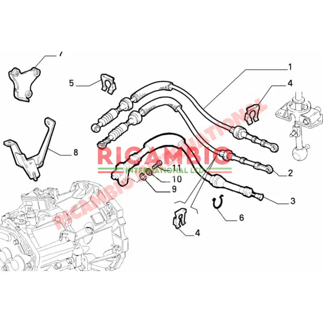 Gear Linkage Cable - Fiat Cinquecento - Cables and Clips