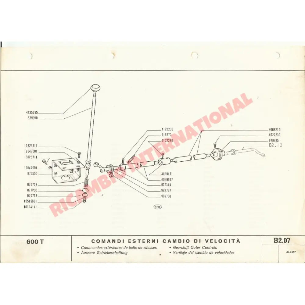 Gear Linkage Coupling - Fiat 600 - Axles - Shafts - Joints and Couplings