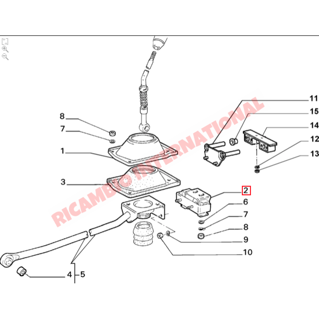Gear Linkage Support Mount - Lancia Delta - Cables