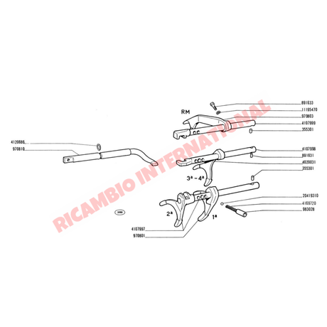 Gear Selector Fork 1st & 2nd - Classic Fiat 500 126 - Gearbox and Parts