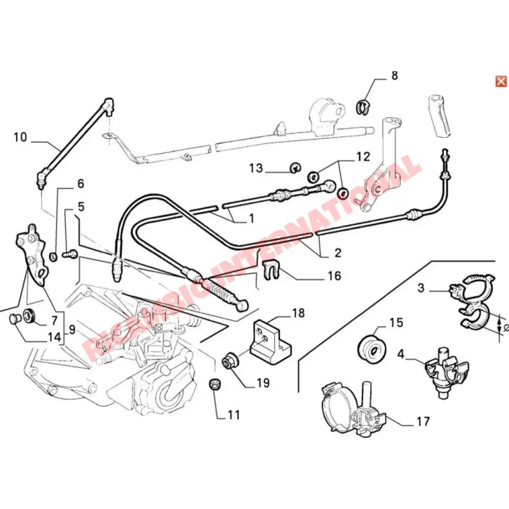 Gear Selector Linkage Cable - Fiat Punto MK1 - Clutch and Transmission Parts