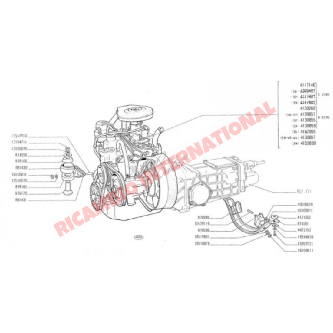 Gearbox Cradle - Fiat 600 & Multipla - Clutch and Transmission Parts
