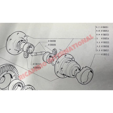 Gearbox Differential Bronze Spacer Shim (VARIOUS SIZES) - Classic Fiat 500 F/L/R/G & 126 all models - Gearbox & Parts