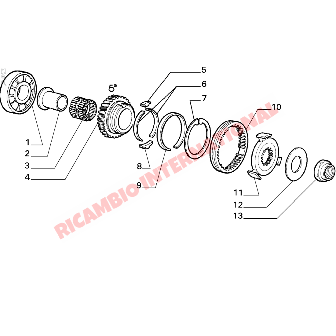 Gearbox Pad Kit 5th Gear - Classic Fiat Panda,Uno,Cinquecento,Seicento Lancia Y10 - Lancia Y10
