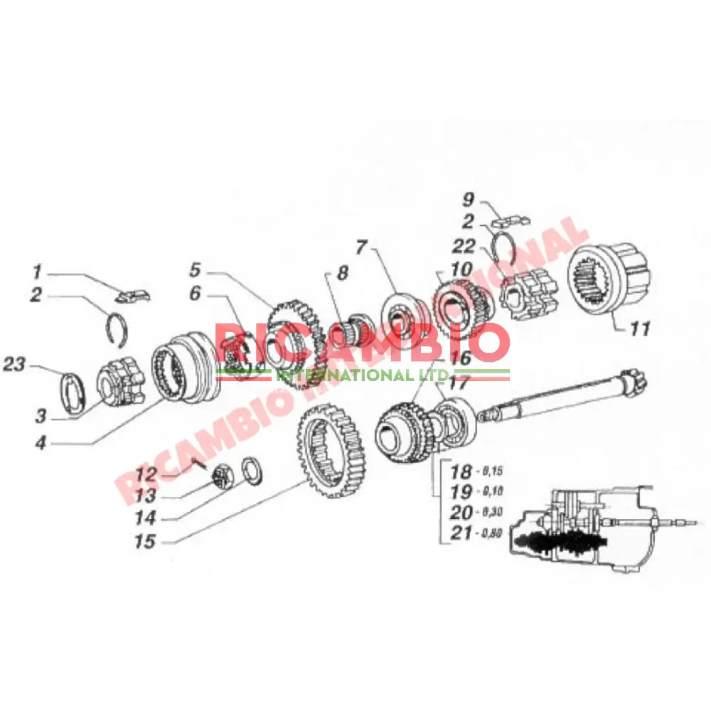 Gearbox Pinion Shaft Castle Nut - Classic Fiat 500 126 - Gearbox and Parts