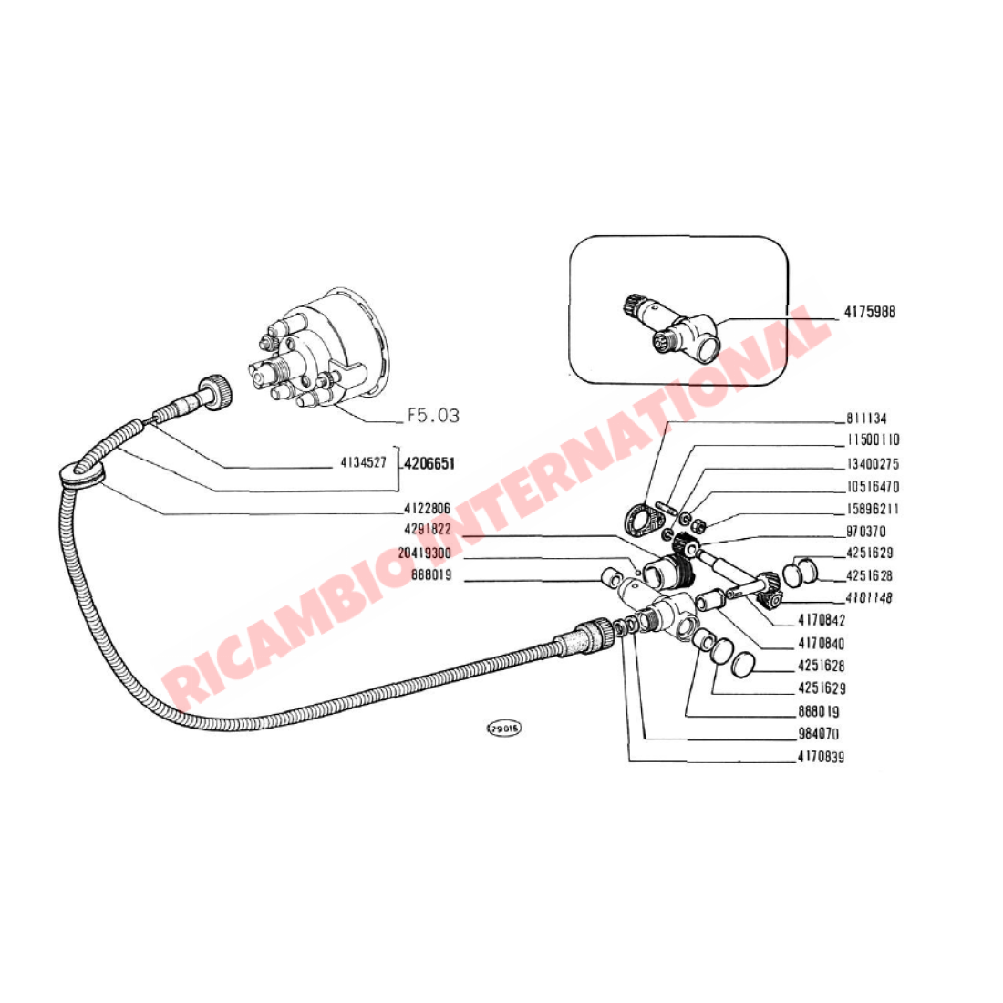 Gearbox Speedo Drive - Classic Fiat 500 - Gearbox and Parts