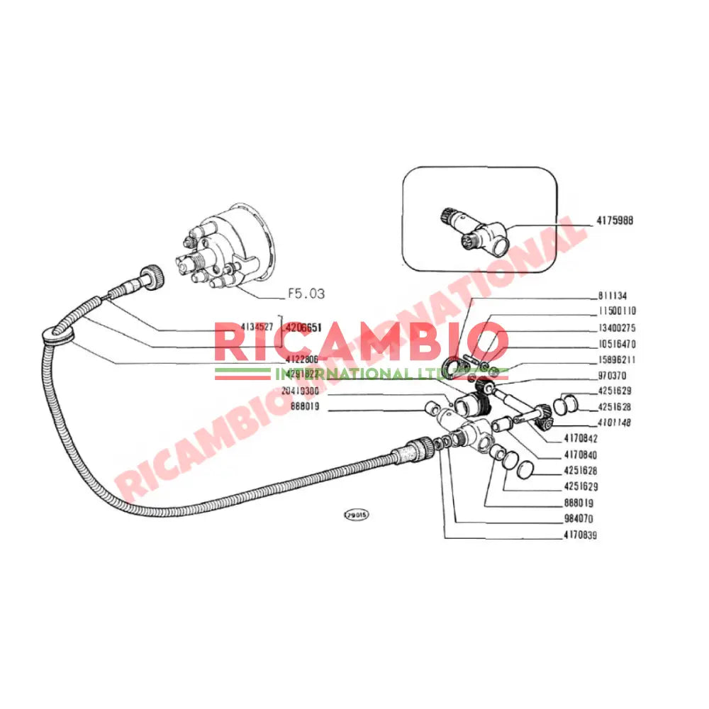Gearbox Speedo Drive - Classic Fiat 500 - Gearbox and Parts