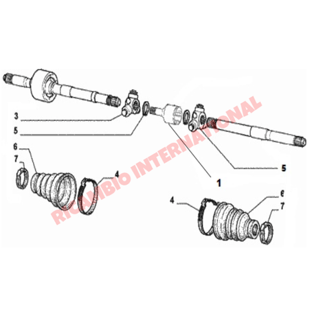 Genuine Fiat Inner Driveshaft Spider Bearing - New Fiat 500 New Fiat Panda - Steering - Shaft & Suspension