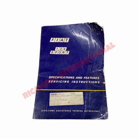 Genuine Fiat Service & Specifications Book/Manual - Fiat 124 Sport & Spider - Books & Manuals