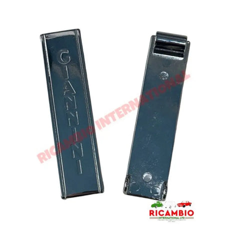 Gianinni Chrome Engine Lid Opening Brackets - Classic Fiat 500 - Abarth