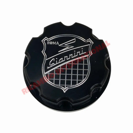 Giannini Alloy Fuel Petrol Cap - Classic Fiat 500 - Black Anodized Abarth - Abarth