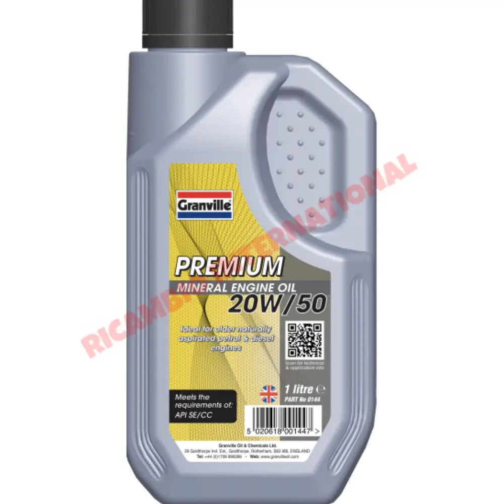 GRANVILLE Premium Mineral Motor Oil 1Ltr (20W/50) - Classic Fiat 500 Parts & Spares