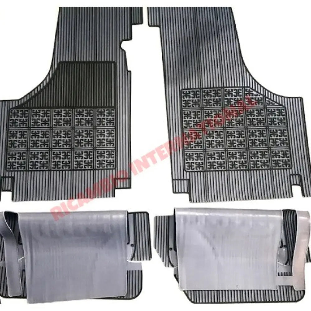 Grey Rubber Mat Set (Best Quality) (4 piece) - Classic Fiat 500 - Rubber Mats