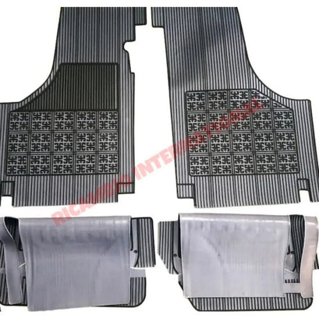 Grey Rubber Mat Set (Best Quality) (4 piece) - Classic Fiat 500 - Rubber Mats