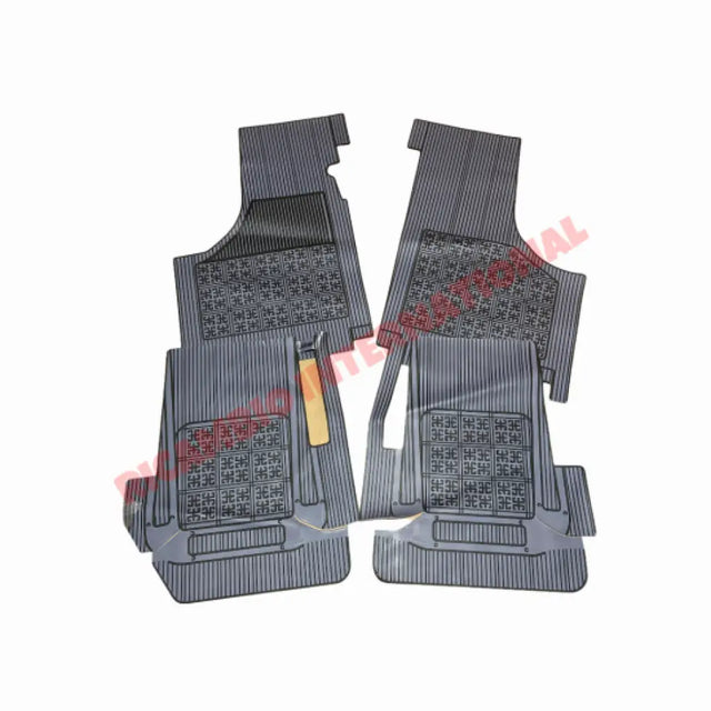Grey Rubber Mat Set (Best Quality) (4 piece) - Classic Fiat 500 - Rubber Mats