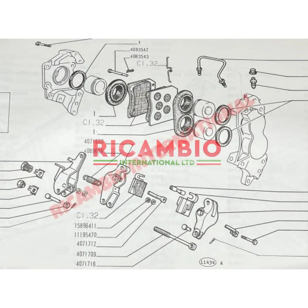 Handbrake Brake Pad Set - Fiat 1500OSCA,1500L,1600S,1800,2100,2300,Dino LAMBORGINI,MASERATI,FERRARI - Brake Parts &