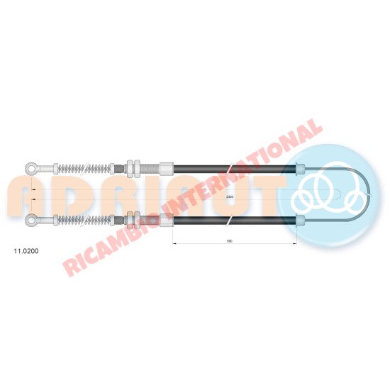 Handbrake Cable - Classic Fiat 500 - Brakes