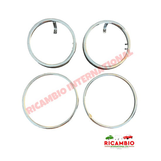 Head Lamp Chrome Bezel Kit - Fiat 850 - Lights - Lamps and Lenses