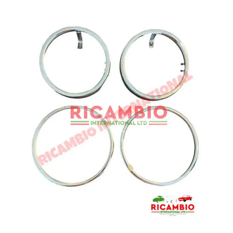 Head Lamp Chrome Bezel Kit - Fiat 850 - Lights - Lamps and Lenses