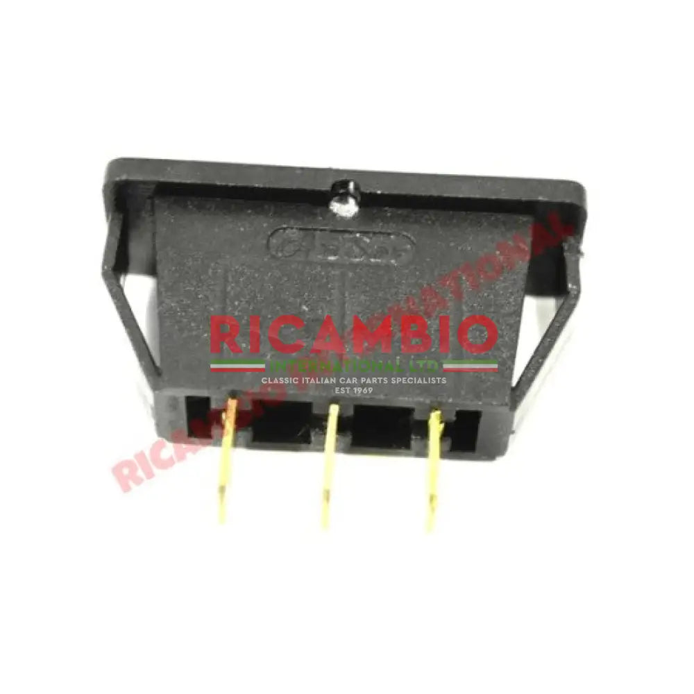 Heater Fan Switch (Black/Chrome) - Fiat 124 - Interior Switches