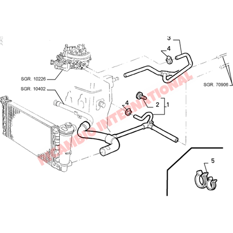 Heater Hose & Clips - Classic Fiat Panda - Heating and Cooling
