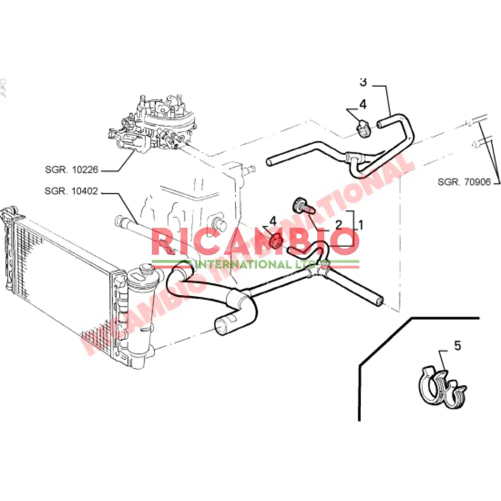 Heater Hose & Clips - Classic Fiat Panda - Heating and Cooling