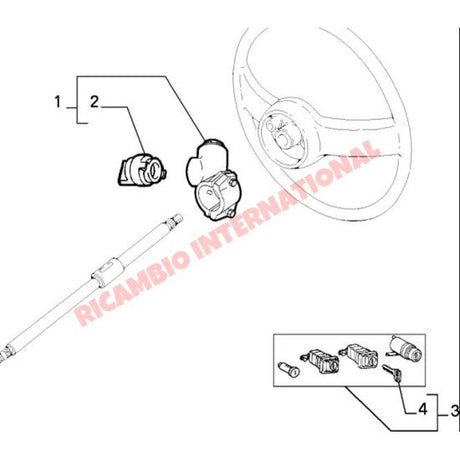 Ignition Switch & Keys - Classic Fiat Panda Cinquecento Strada/Ritmo Lancia Delta Integrale,HF Turbo - Switches &