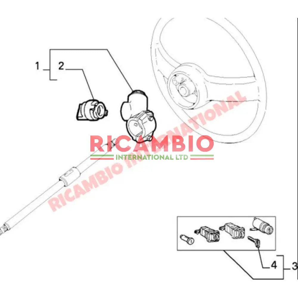Ignition Switch & Keys - Classic Fiat Panda Cinquecento Strada/Ritmo Lancia Delta Integrale,HF Turbo - Switches &