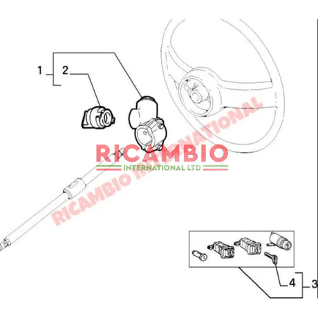 Ignition Switch & Keys - Classic Fiat Panda Cinquecento Strada/Ritmo Lancia Delta Integrale,HF Turbo - Switches &