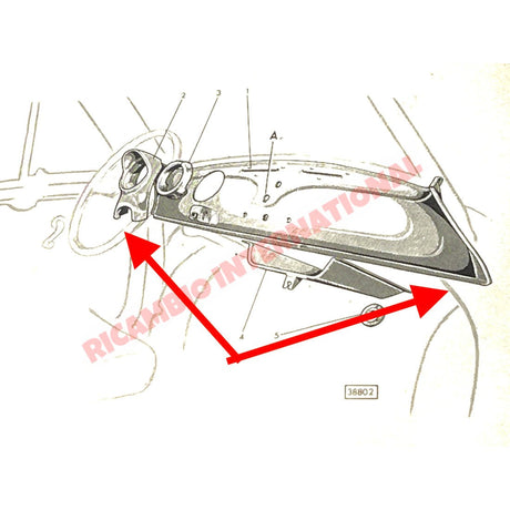 Inner Dashboard Reinforcement Panel - Classic Fiat 500 - Repair Panels