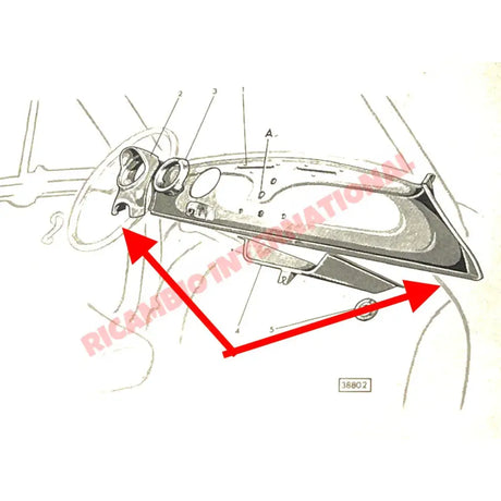 Inner Dashboard Reinforcement Panel - Classic Fiat 500 - Repair Panels