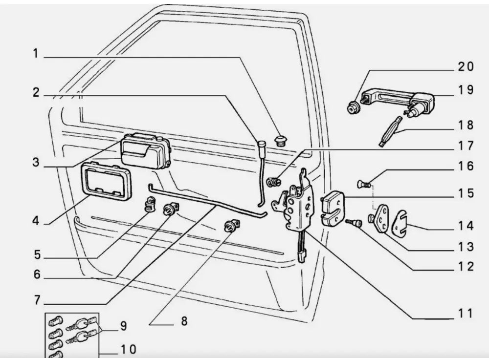 Inner Door opening Handle - Fiat Uno - Uno Handles - Locks and Catches