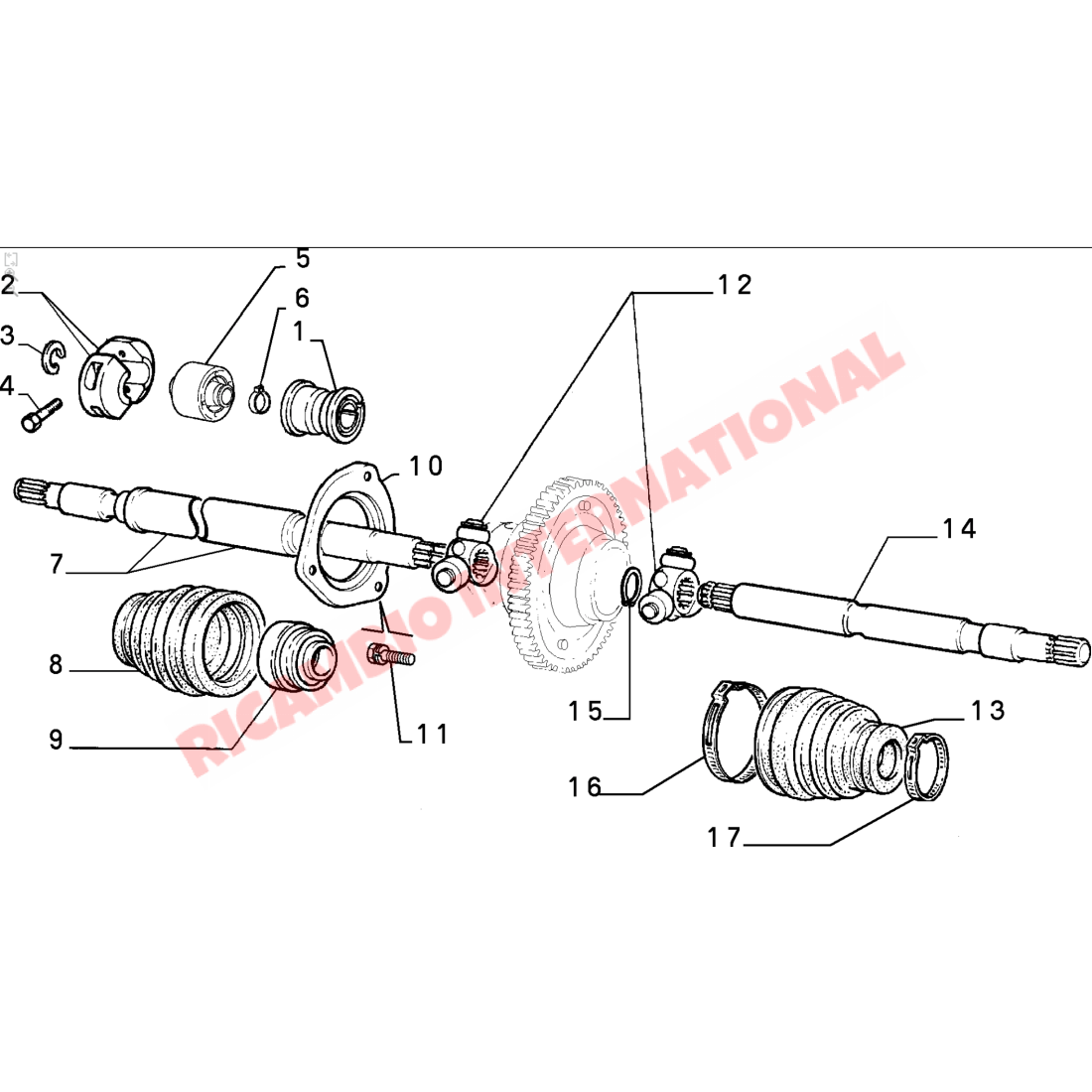 Inner Drive Shaft Bearing & Seal - Fiat Classic Panda Uno,Cinquecento,Tipo,Tempra Y10 - Steering and Related Parts