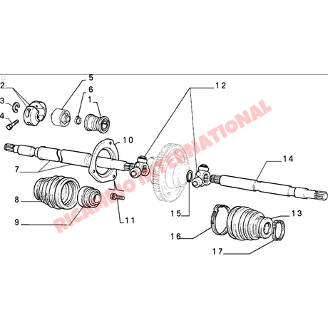 Inner Drive Shaft Bearing & Seal - Fiat Classic Panda Uno,Cinquecento,Tipo,Tempra Y10 - Steering and Related Parts