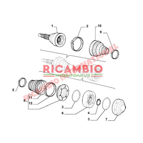 Inner Drive Shaft Boot Kit- Fiat Barchetta,Coupe Lancia Delta Integrale Thema - Service Items