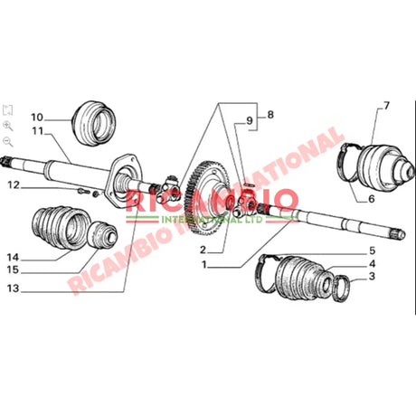 Inner Drive Shaft Boot Kit - Fiat Cinquecento Classic Panda Uno Y10 Strada Regata Tipo Tempra Bravo Brava - Rubber