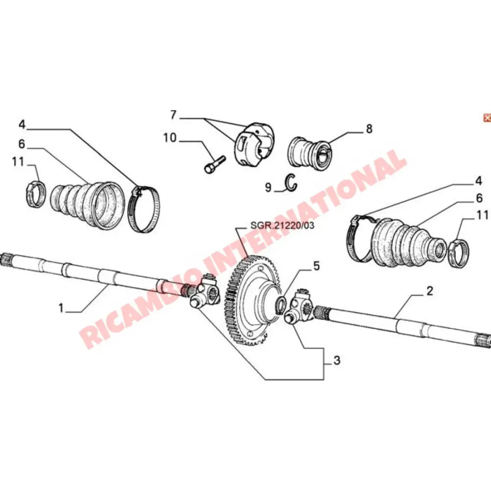 Inner Drive Shaft Boot Kit - Fiat Punto MK1 Cinquecento Seicento Uno - Rubber Boots and Gaiters