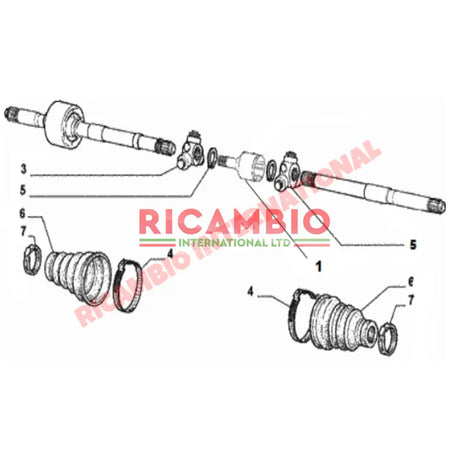 Inner Driveshaft Spider Bearing - New Fiat 500 New Fiat Panda - Steering - Shaft & Suspension