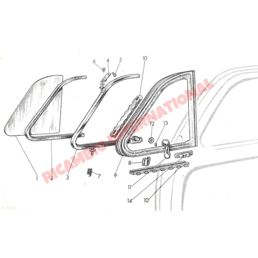 Inner Hinge Cover - Classic Fiat 500 - Glass & Associated Parts