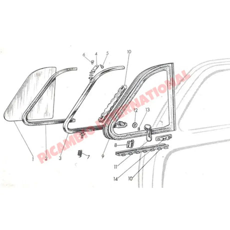 Inner Hinge Cover - Classic Fiat 500 - Glass & Associated Parts
