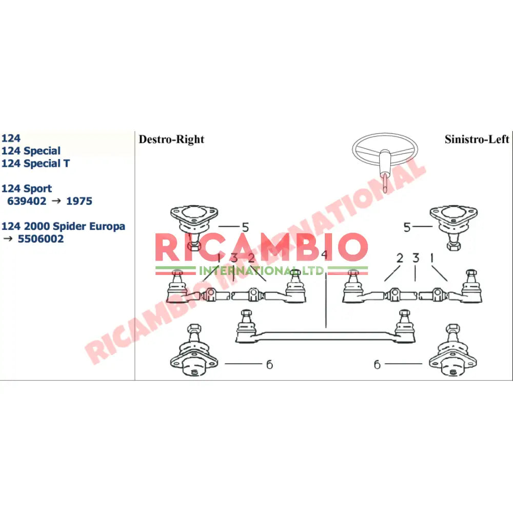 Inner Track Rod End - Fiat 124 - Steering